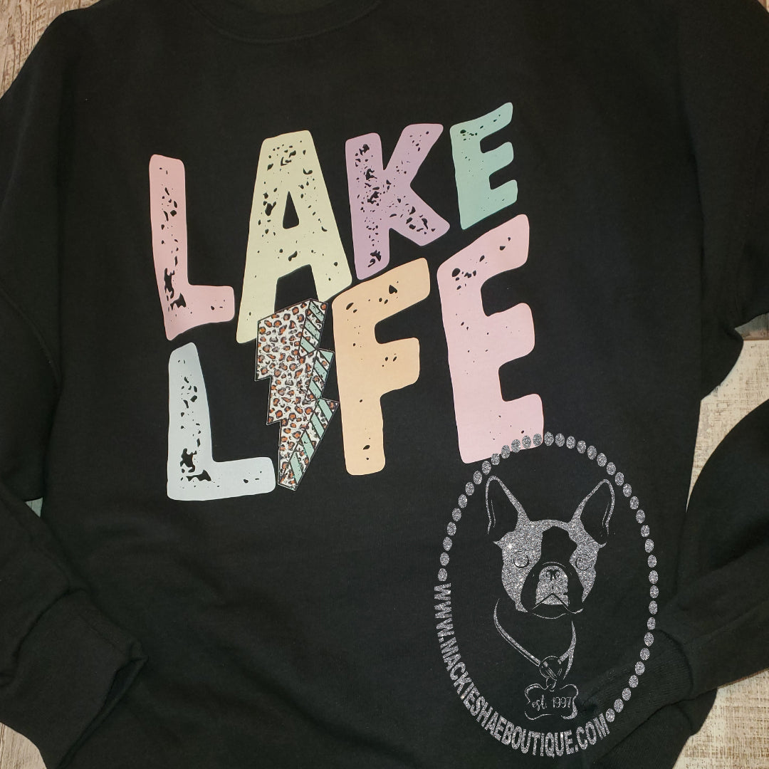 Lake Life Leopard Lightning Custom Shirt for Kids and Adults, Soft Crewneck Sweatshirt