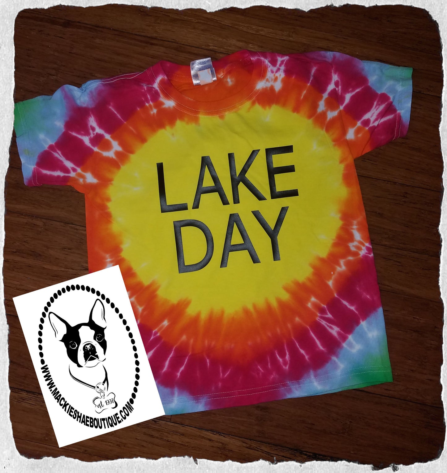 LAKE DAY Custom Shirt for Kids, Tie Dye Short Sleeve