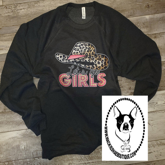 Let's Go Girls Custom Shirt, Sponge Fleece Raglan Crewneck Sweatshirt