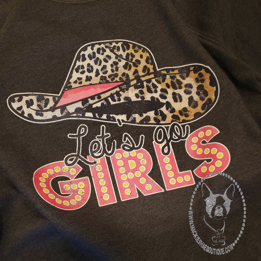 Let's Go Girls Custom Shirt, Sponge Fleece Raglan Crewneck Sweatshirt