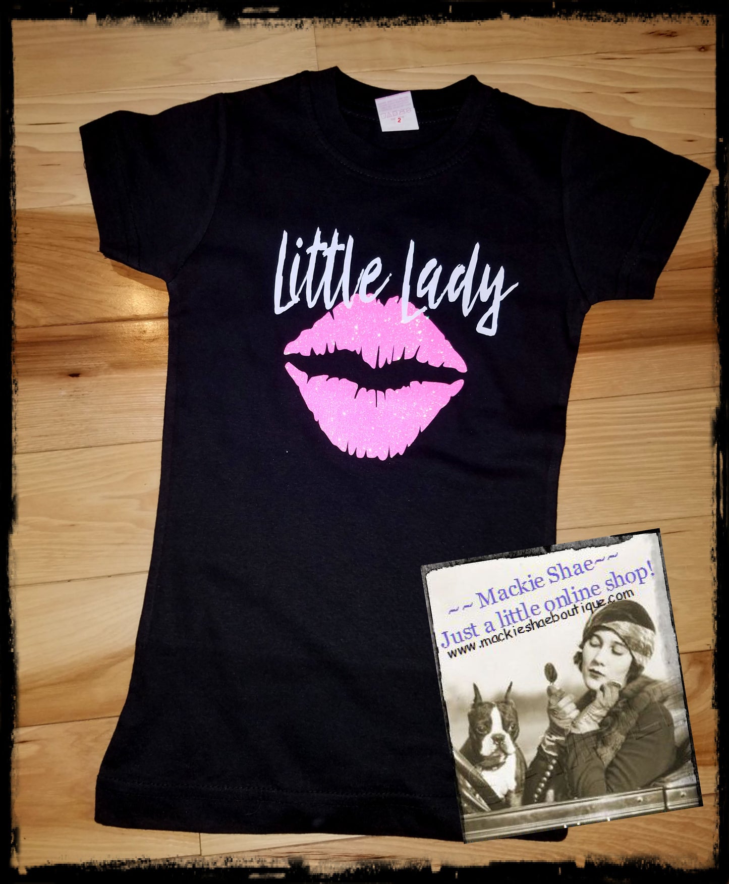 Little Lady Glitter Lips Custom Shirt for kids, Short-Sleeve