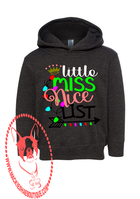 Little Miss Nice List Custom Shirt for Kids, Heavy Hoodie