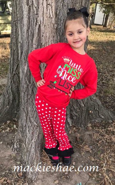 Little Miss Nice List Custom Shirt for Kids, Long-Sleeve Tee