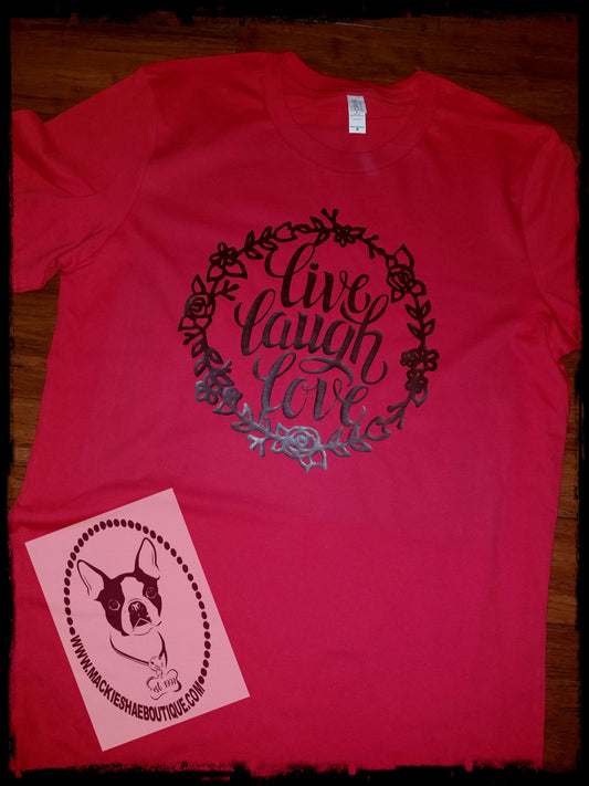 Live Laugh Love Flower Ring Custom Shirt, Short-Sleeve