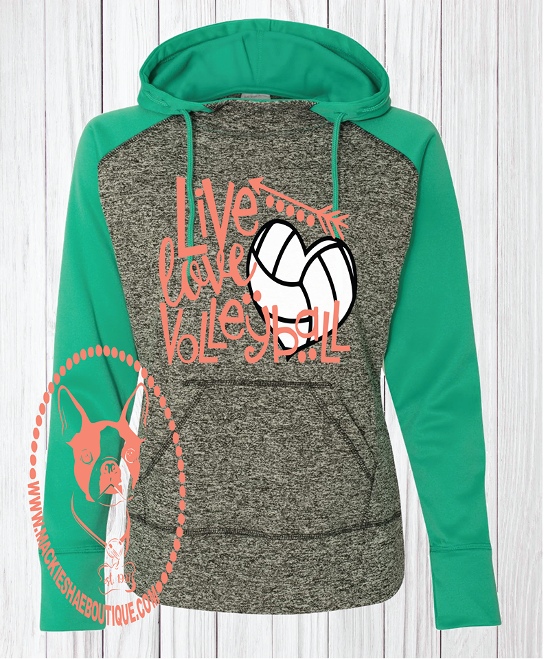 Live Love Volleyball Custom Shirt, Hooded Pullover Sweatshirt
