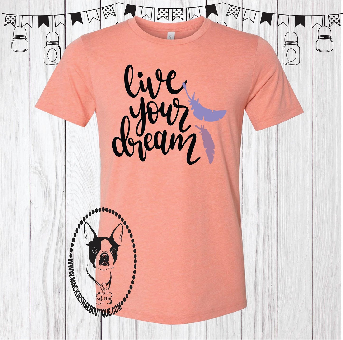 Live Your Dream Feather Custom Shirt, Soft Short Sleeve