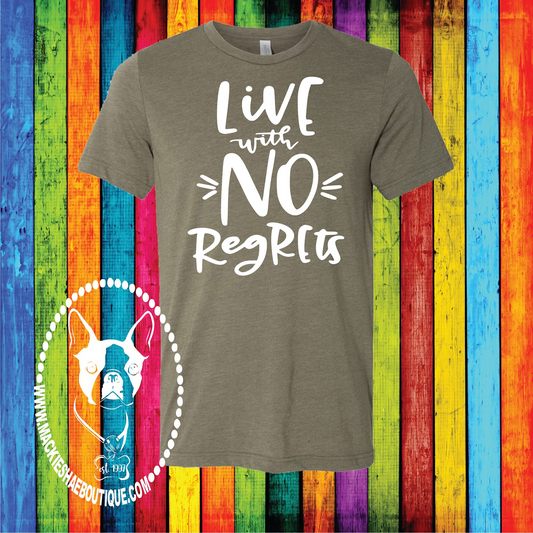 Live with No Regrets Custom Shirt for Kids, Soft Short Sleeve