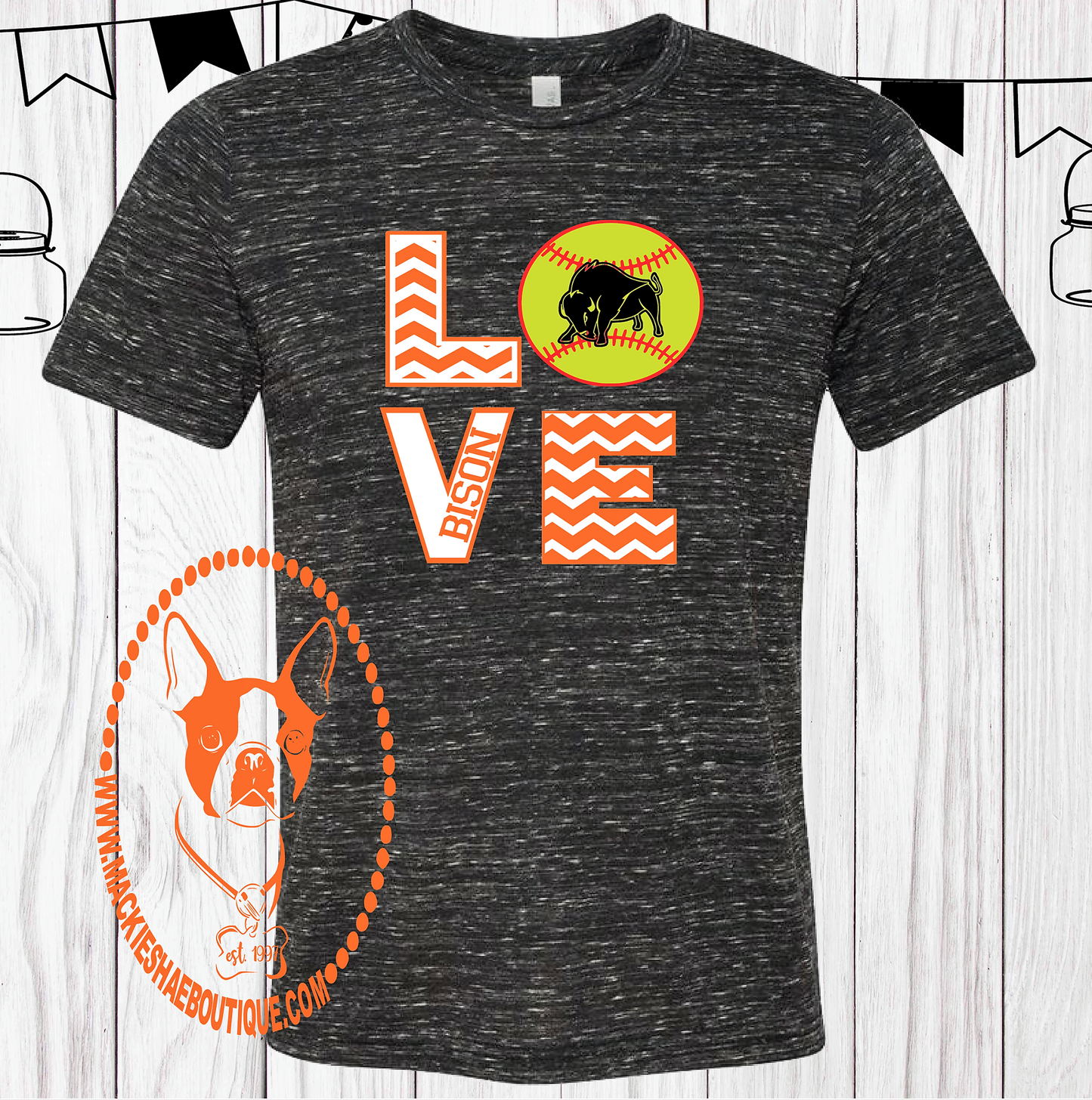 Love Bison Softball Custom Shirt, Short Sleeve