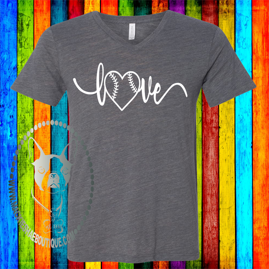 Baseball Softball Love Custom Shirt, Soft Short Sleeve