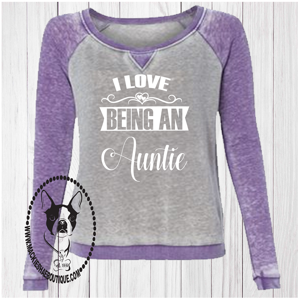 I Love Being An Auntie Custom Shirt, Fleece Crewneck Sweatshirt