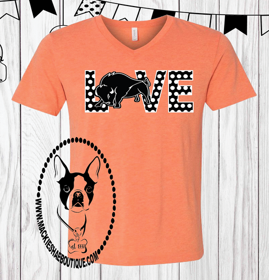 Love Bison Polka Dot Custom Shirt, Short Sleeve