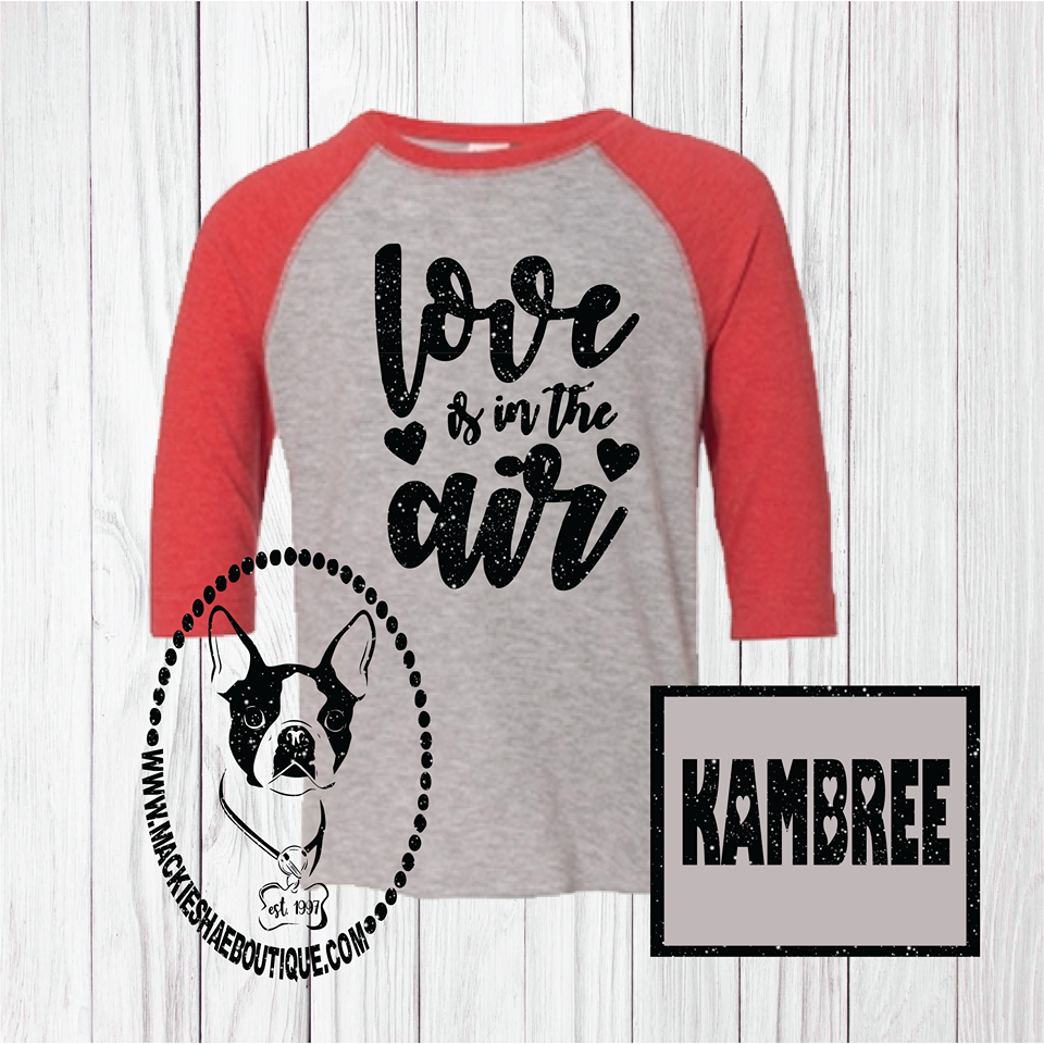 Love is in the Air Custom Shirt for Kids, 3/4 Sleeve