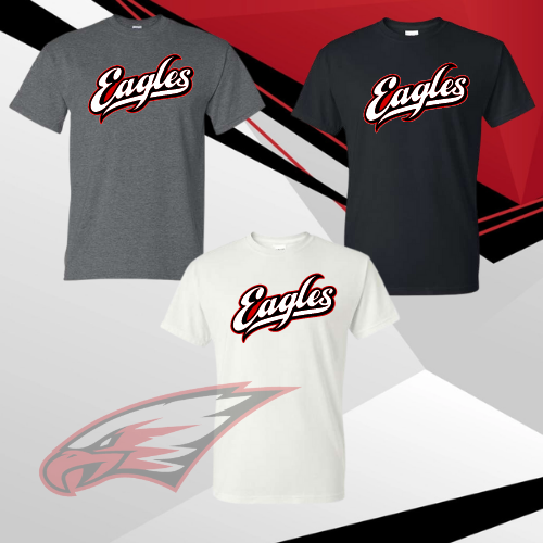 MIS- Maize EAGLES Script Gildan Short Sleeve Tee