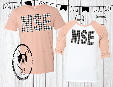 MSE Buffalo Plaid Custom Shirt for Kids, Short Sleeve or 3/4 Sleeve