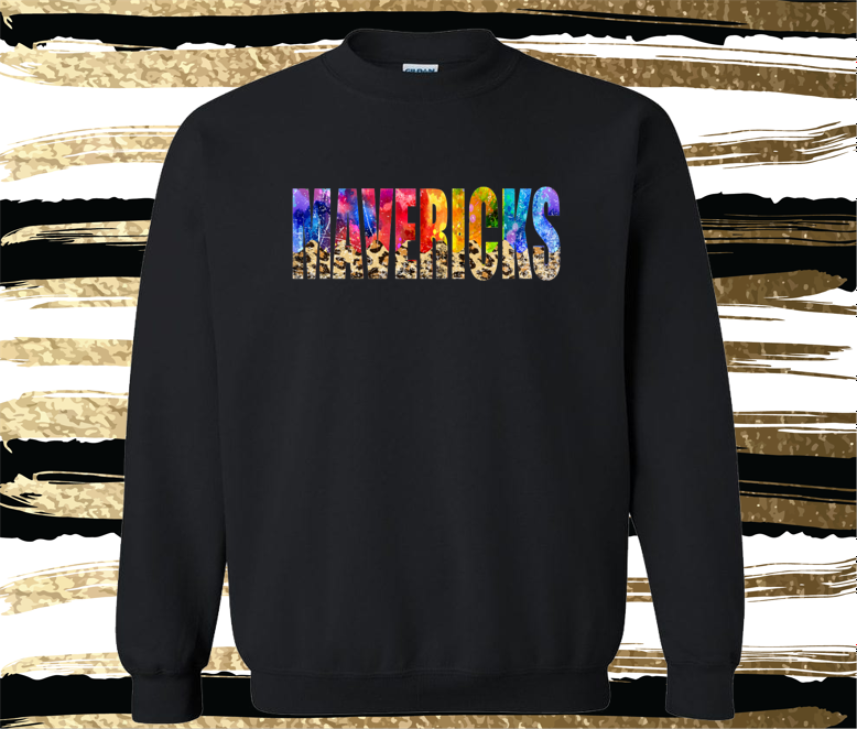 MSIS PTO-Mavericks Watercolor Leopard Sweatshirt for Youth and Adult