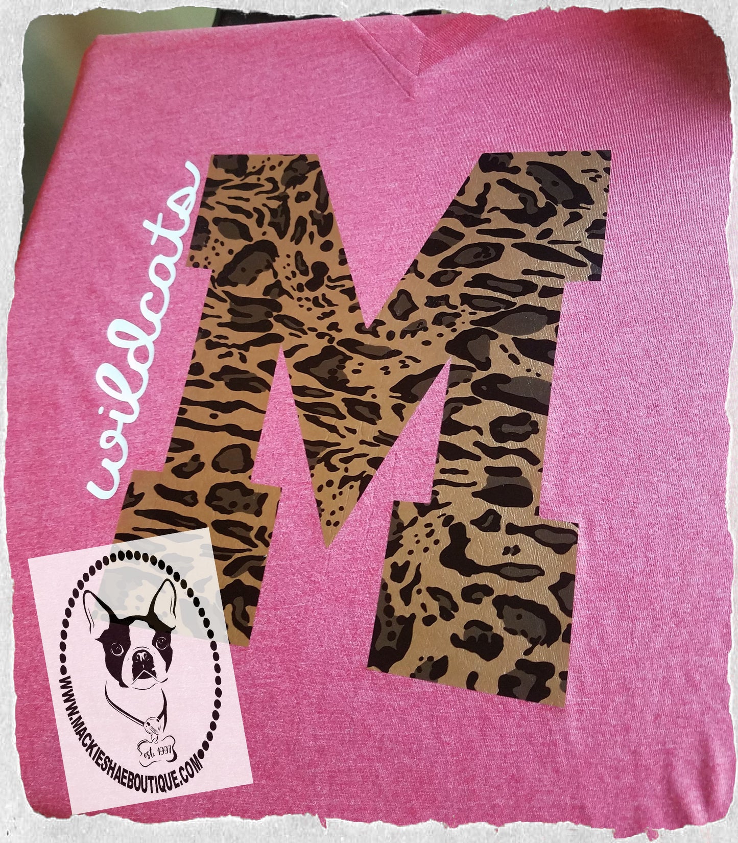 M (Morrison) Wildcats in Metallic Leopard Custom Shirt, Short-Sleeve