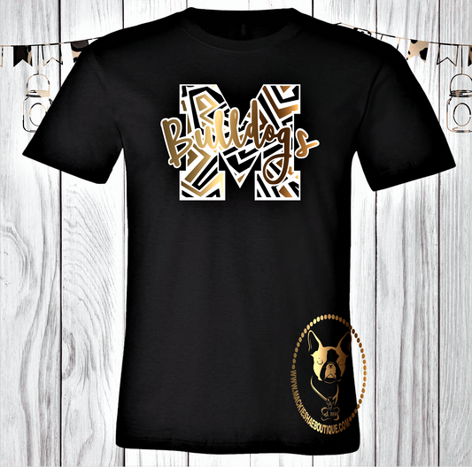 M for Madison Bulldogs Custom Shirt, Short Sleeve