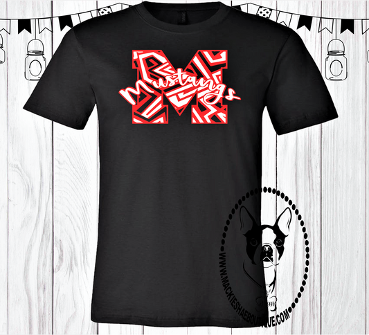 M for Mustangs Custom Shirt, Short Sleeve