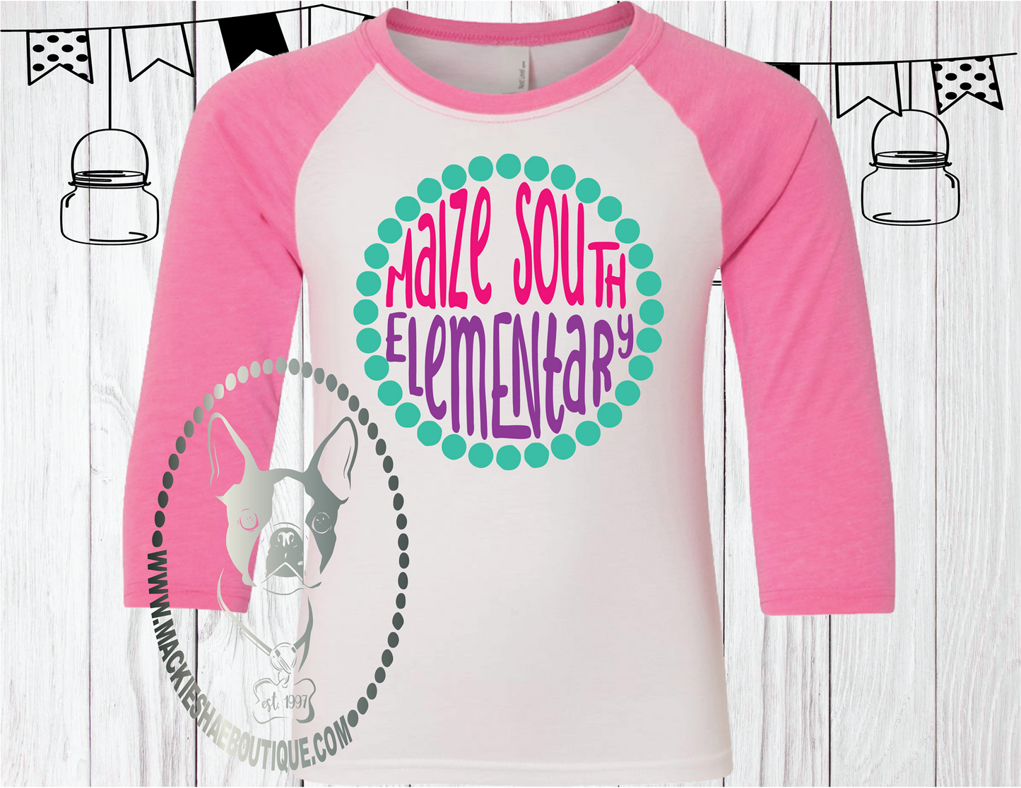 Maize South Elementary Fun Circle Custom Shirt for Kids, Soft 3/4 Sleeve