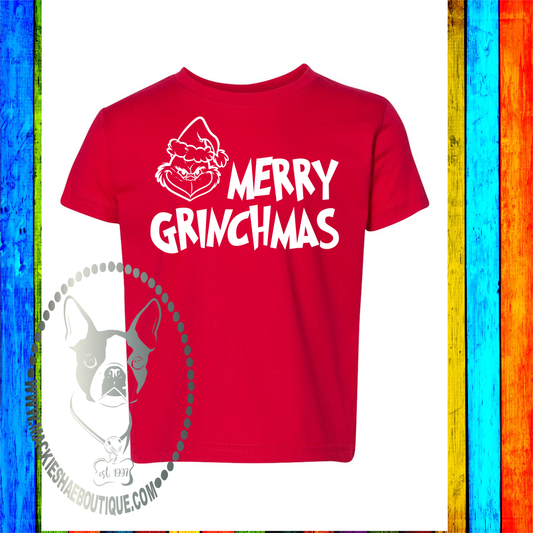 Merry Grinchmas Custom Shirt for Kids, Soft Short Sleeve Tee
