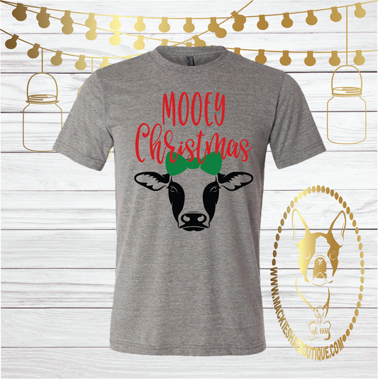 Mooey Christmas Custom Shirt, Soft Short Sleeve