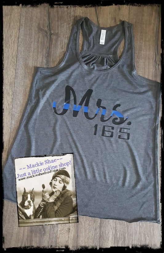 Mrs. BLUE LINE Custom Shirt, Racerback Tank