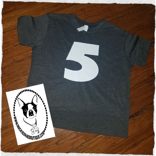 Simple Number Custom Shirt for Kids, Short Sleeve