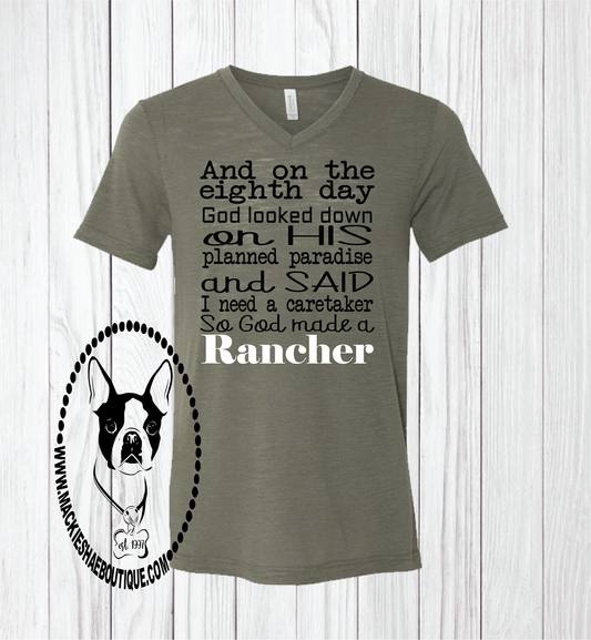 On the Eighth Day... God Made A Rancher Custom Shirt, Short Sleeve