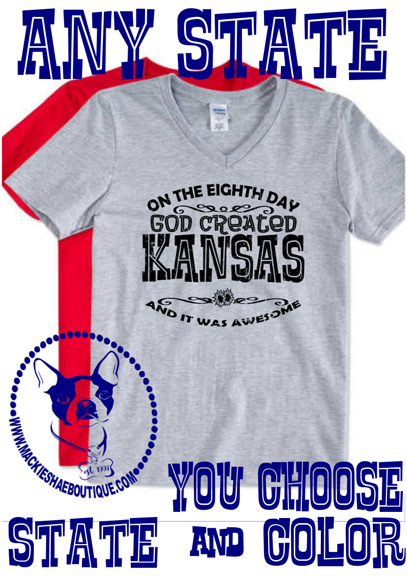 On the Eighth Day, God Created KANSAS And It Was Awesome Custom Shirt, Short-Sleeve