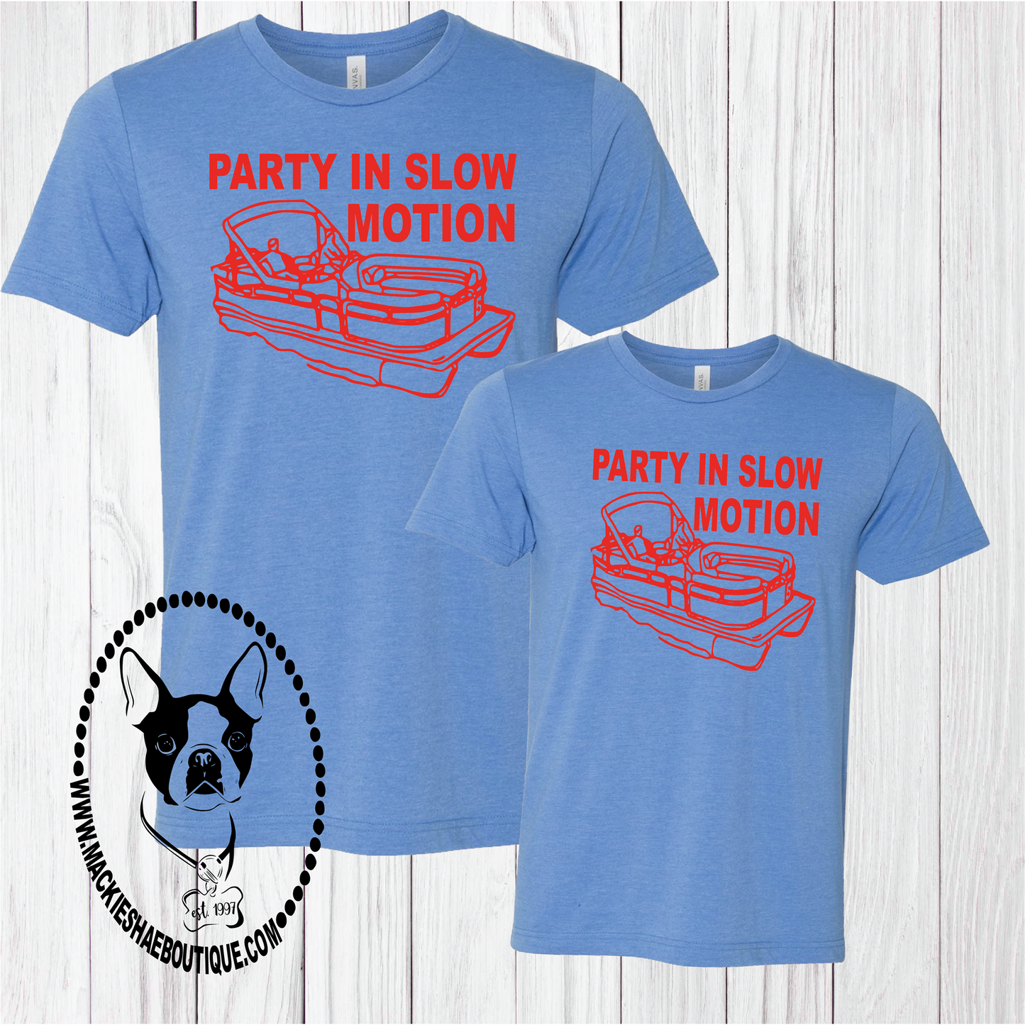 Party in Slow Motion Pontoon Custom Shirt, Short-Sleeve