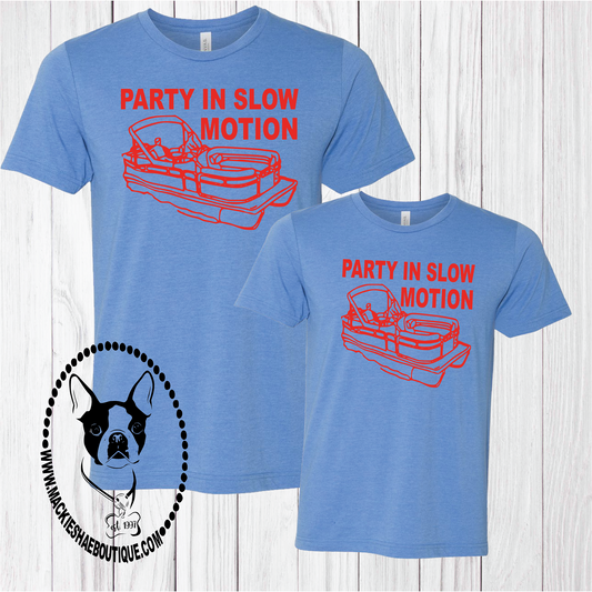 Party in Slow Motion Pontoon Custom Shirt for kids, Short-Sleeve