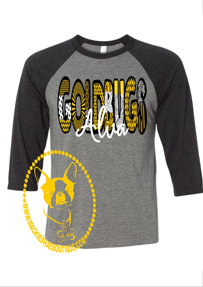 Alva Goldbugs Patterned Custom Shirt, 3/4 Sleeve