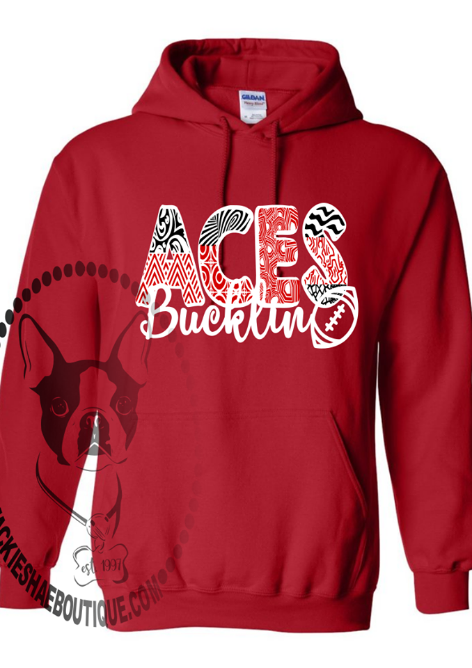 Bucklin Aces Patterned Football Custom Shirt, Heavy Hoodie