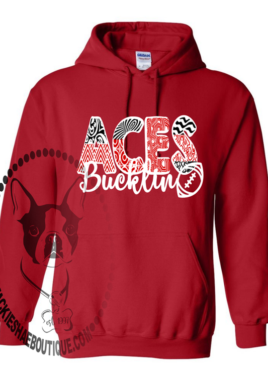 Bucklin Aces Patterned Football Custom Shirt for Kids, Heavy Hoodie