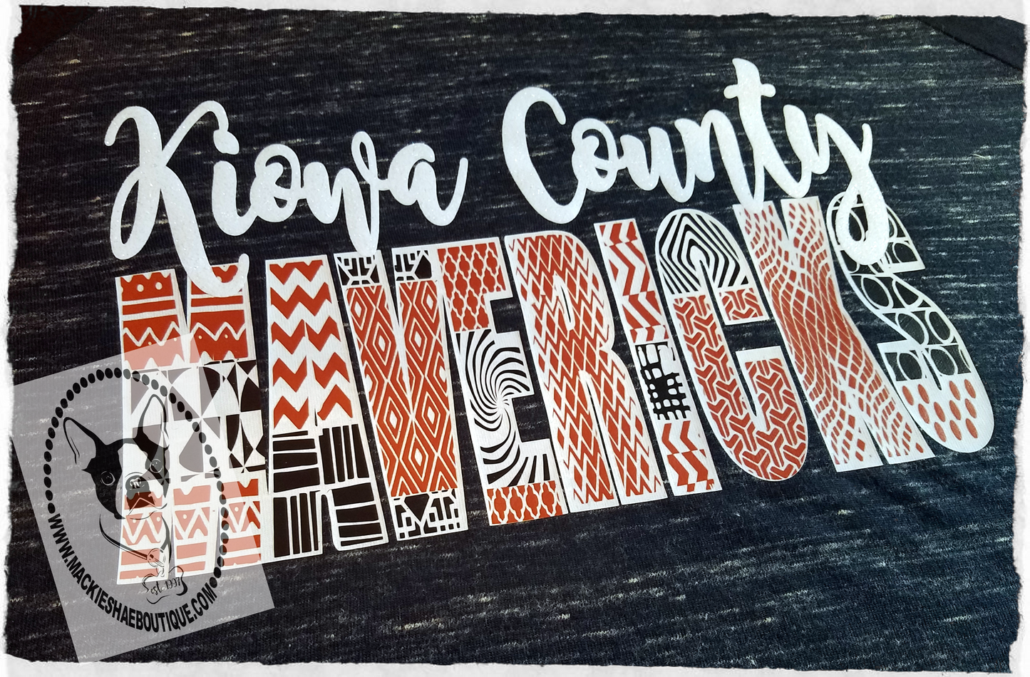 Kiowa County Mavericks Patterned Custom Shirt, 3/4 Sleeve