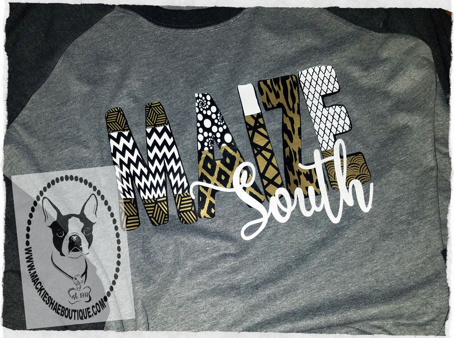 Maize South Patterned Custom Shirt, 3/4 Sleeve