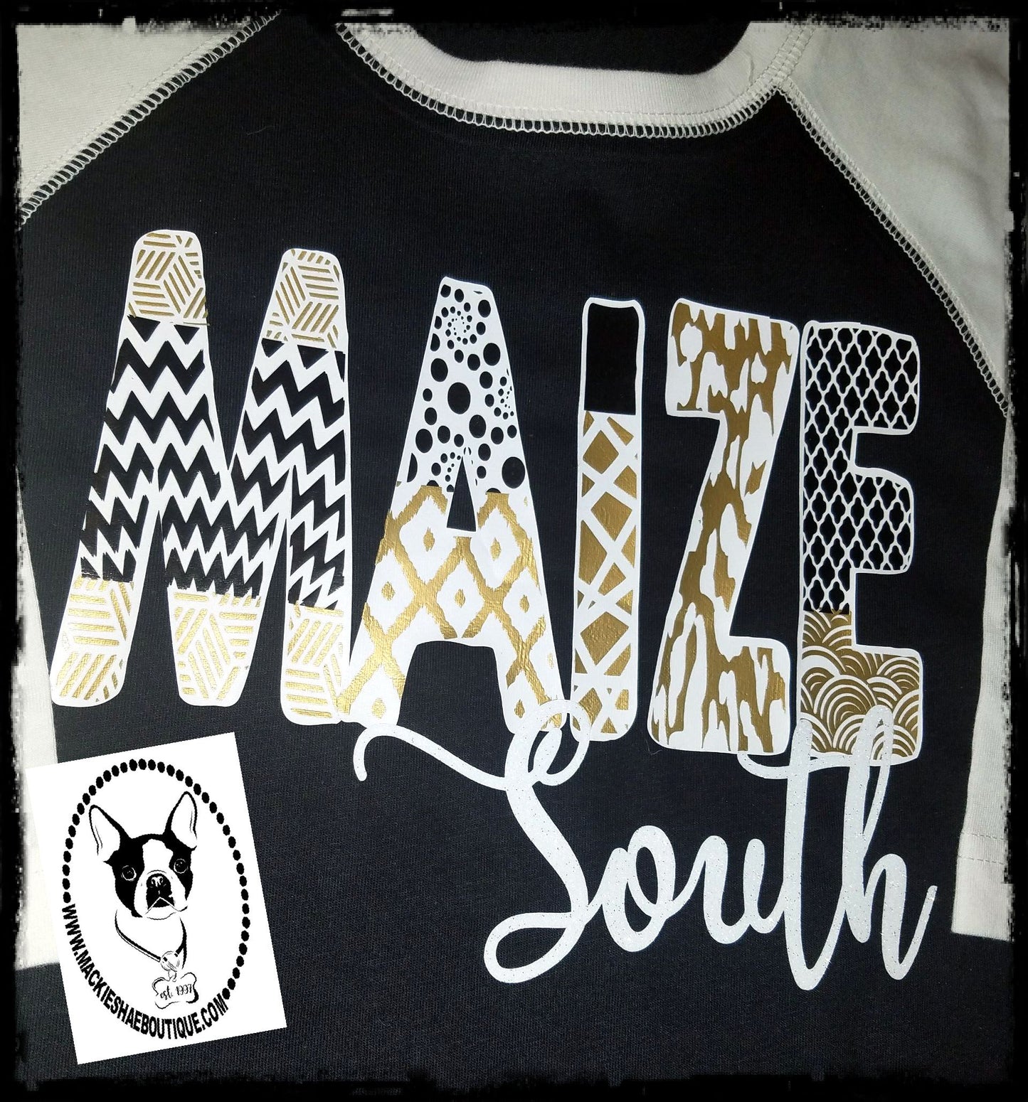Maize South Patterned Custom Shirt for Kids, 3/4 Sleeve
