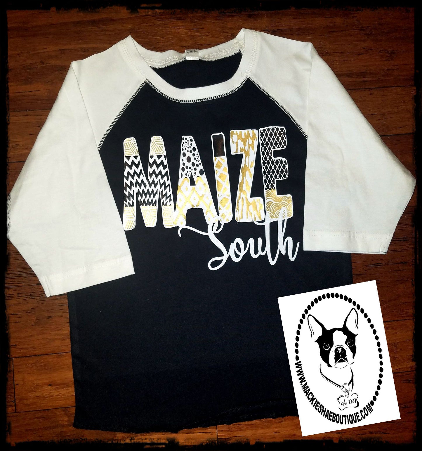 Maize South Patterned Custom Shirt for Kids, 3/4 Sleeve