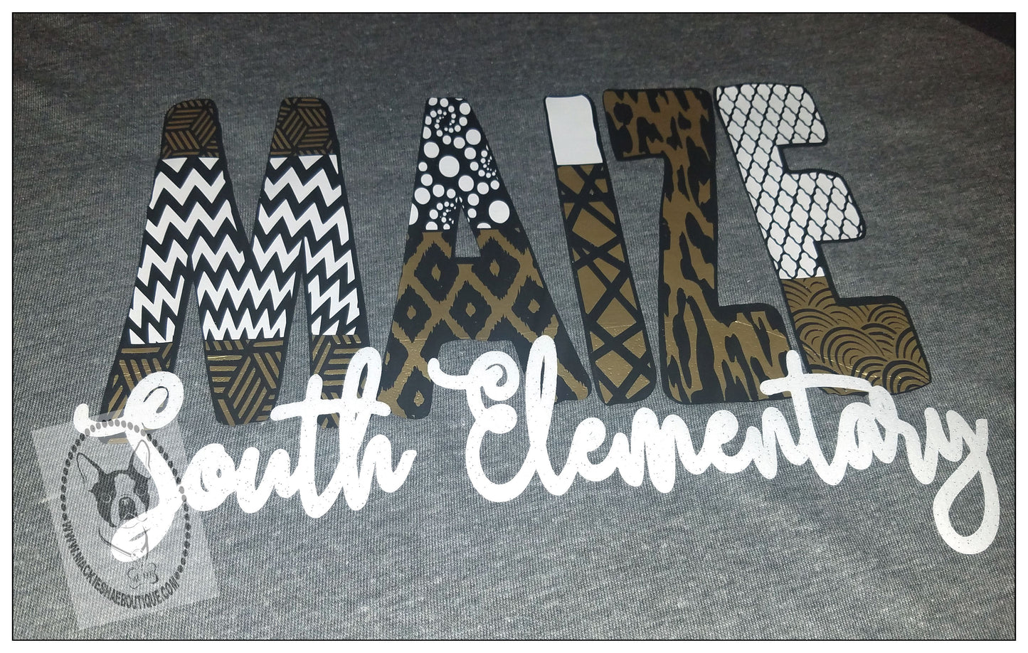 Maize South Elementary Patterned Custom Shirt, 3/4 Sleeve