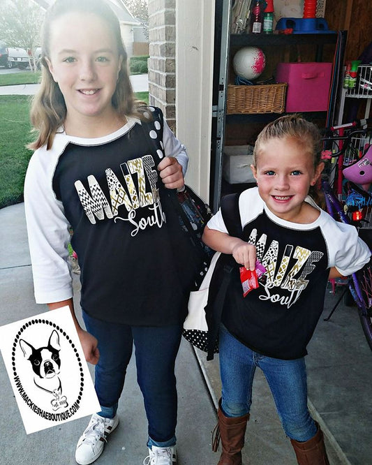 Maize South Patterned Custom Shirt for Kids, 3/4 Sleeve