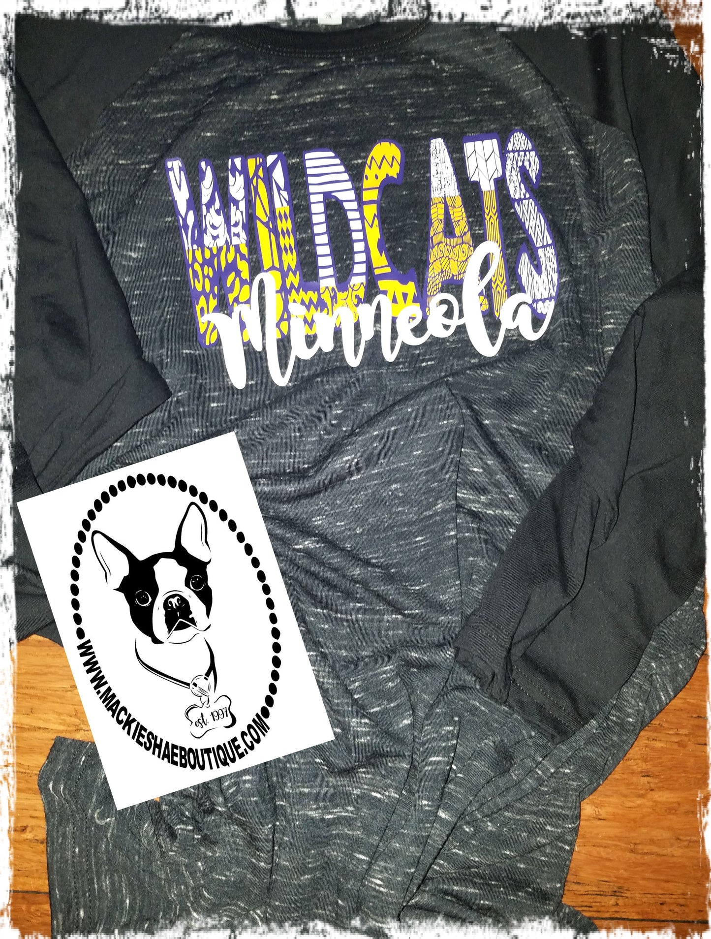 Minneola Wildcats Patterned Custom Shirt, 3/4 Sleeve