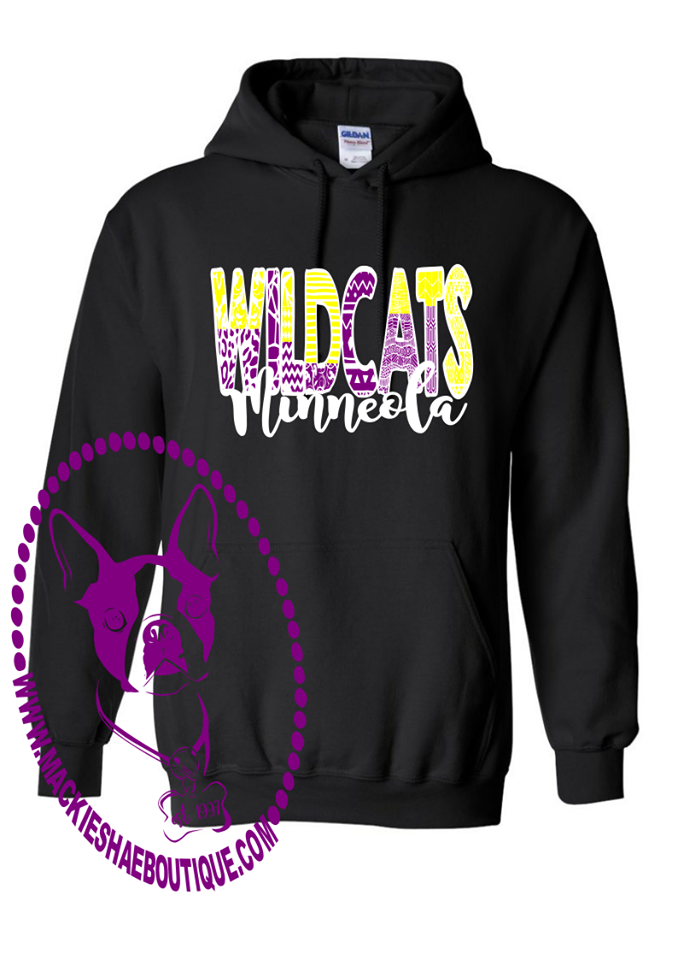 Minneola Wildcats Patterned Custom Shirt for kids, Heavy Hoodie