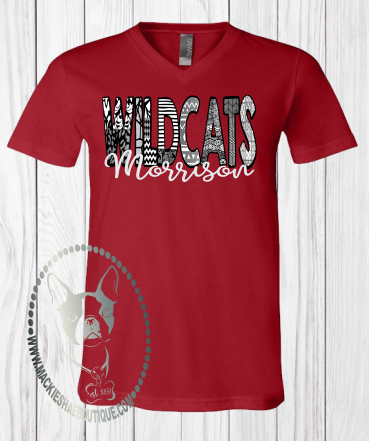 Morrison Wildcats Patterned Custom Shirt, Short Sleeve