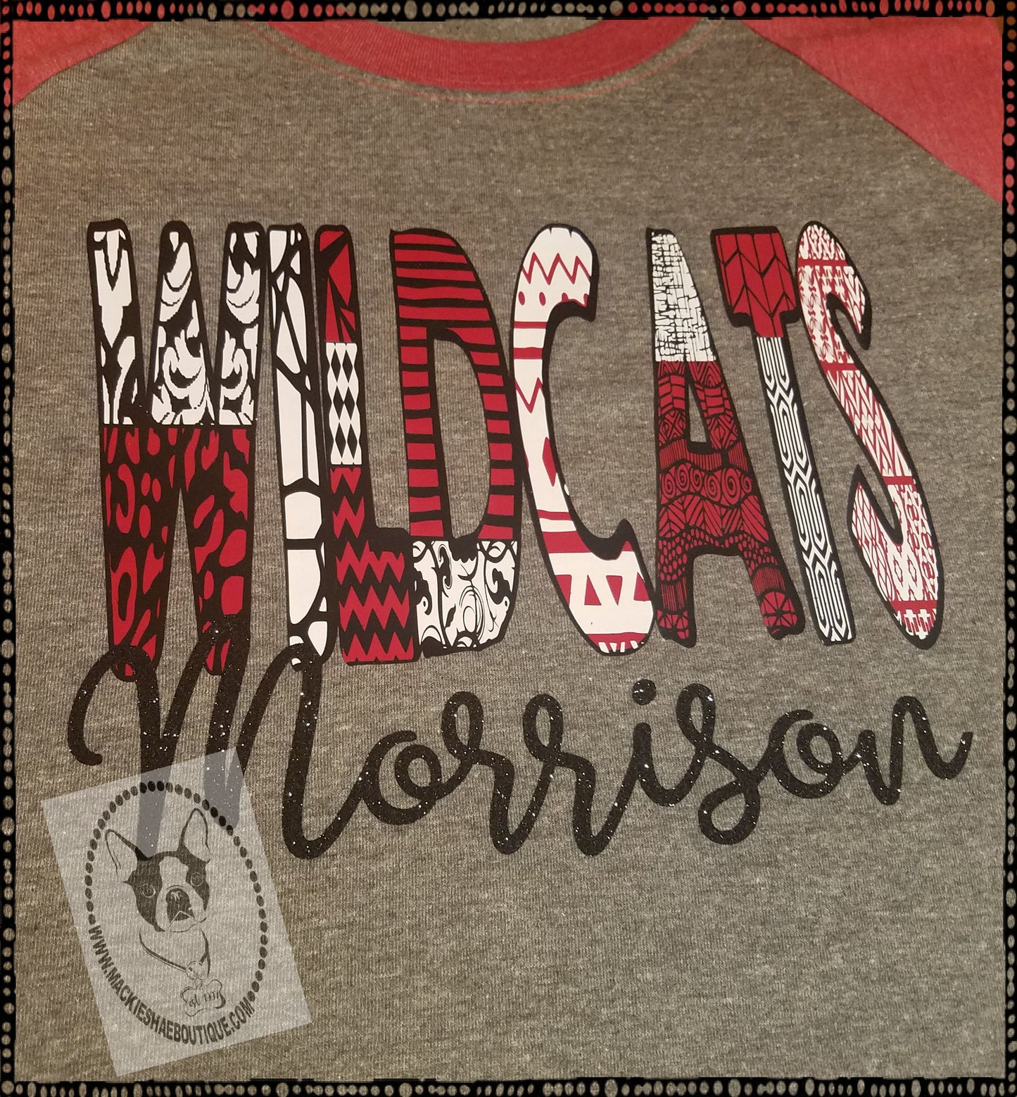 Morrison Wildcats Patterned Custom Shirt, 3/4 Sleeve