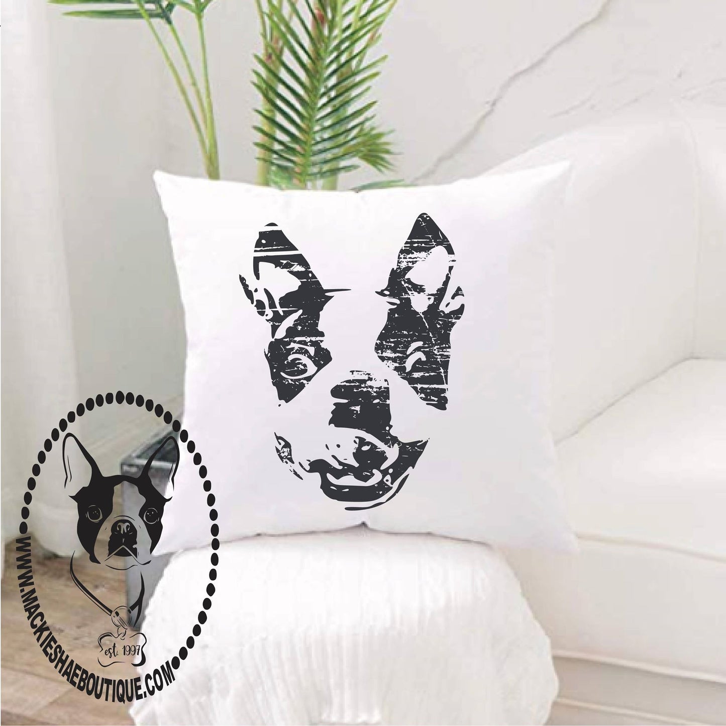 Boston Terrior Custom Pillow Cover