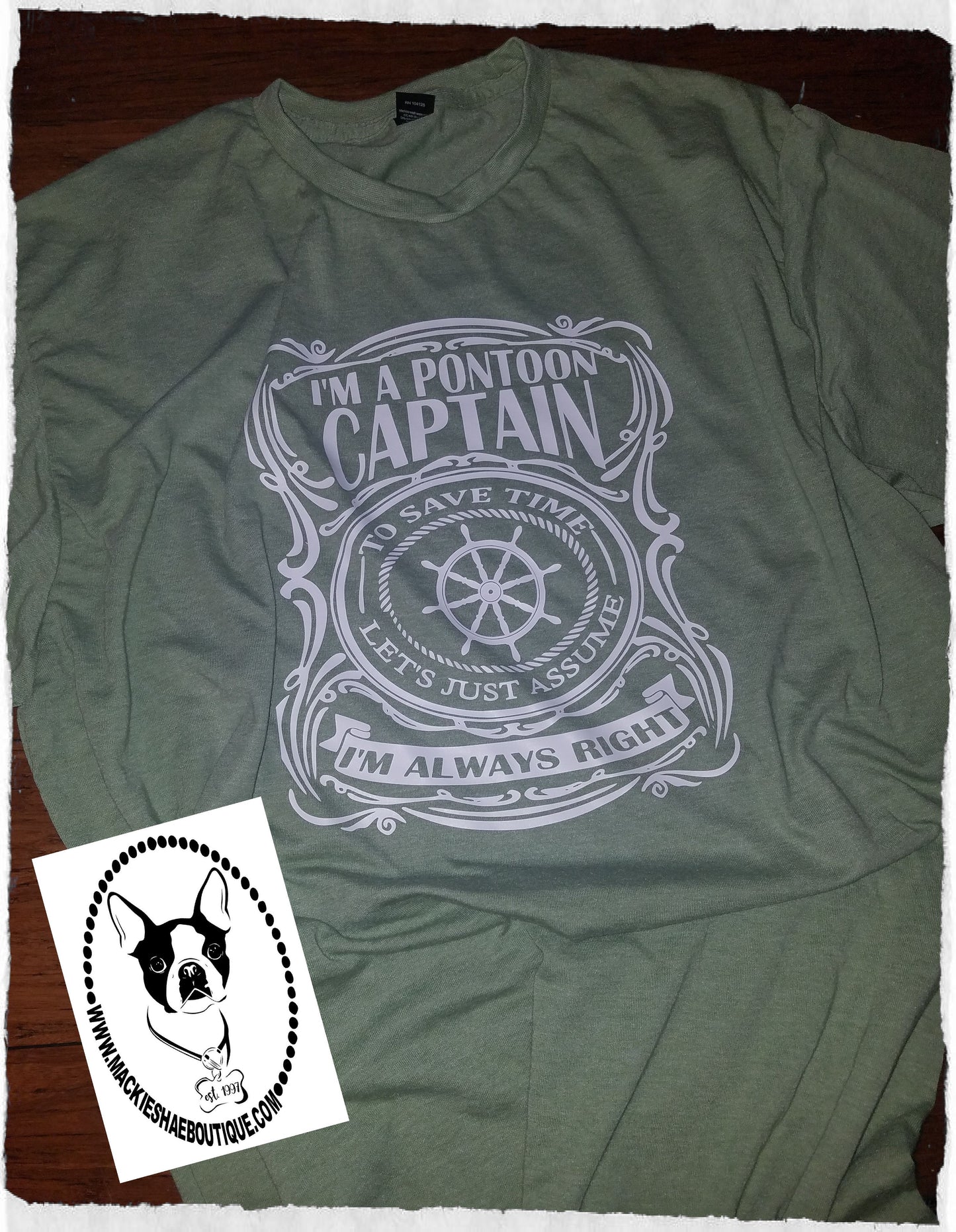 I'm a Pontoon Captain Custom Shirt, Short Sleeve