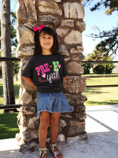 Pre-K {Any Grade} Y'all Custom Shirt for Kids, Short Sleeve