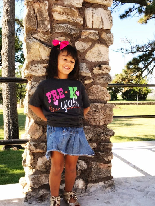 Pre-K {Any Grade} Y'all Custom Shirt for Kids, Short Sleeve