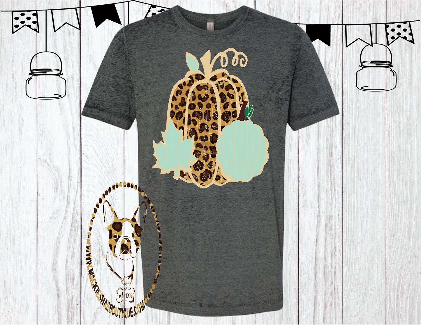 Leopard And Mint Pumpkin Custom Shirt, Short Sleeve