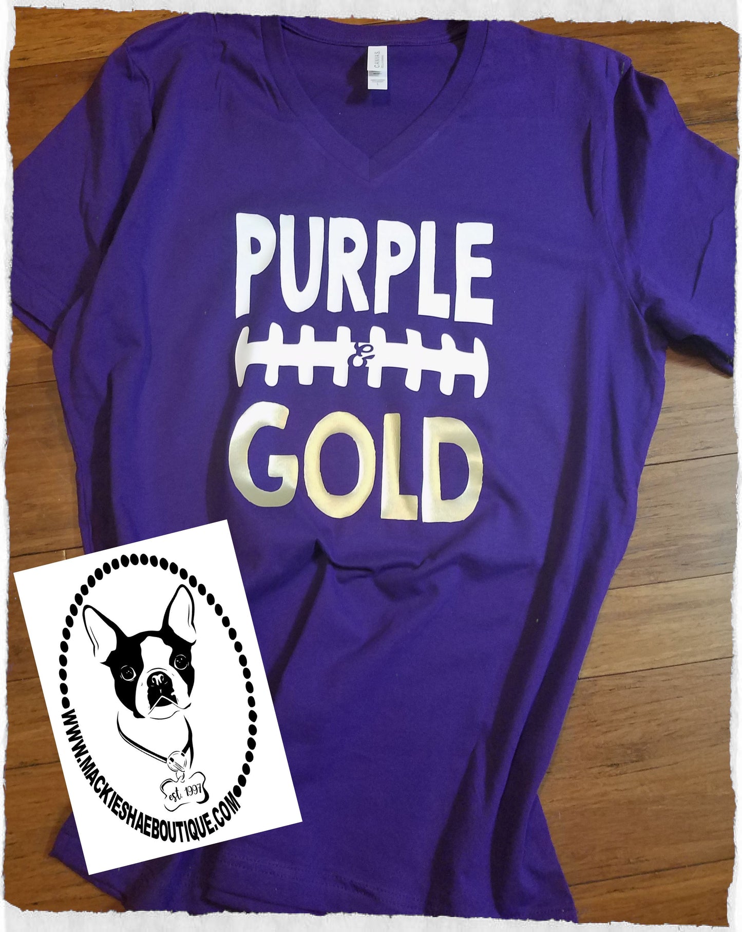Purple & Gold Football Custom Shirt (Get Any Colors for your Team), Short Sleeve